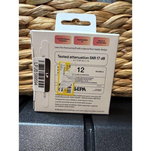 Official Loop Experience 2 Ear Plugs Certified Hearing Protection BLACK COLOR - Picture 6 of 8